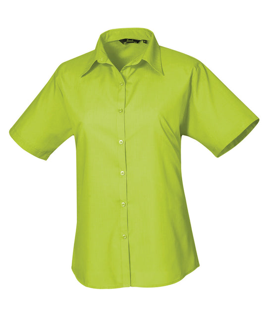 Women's short sleeve poplin blouse